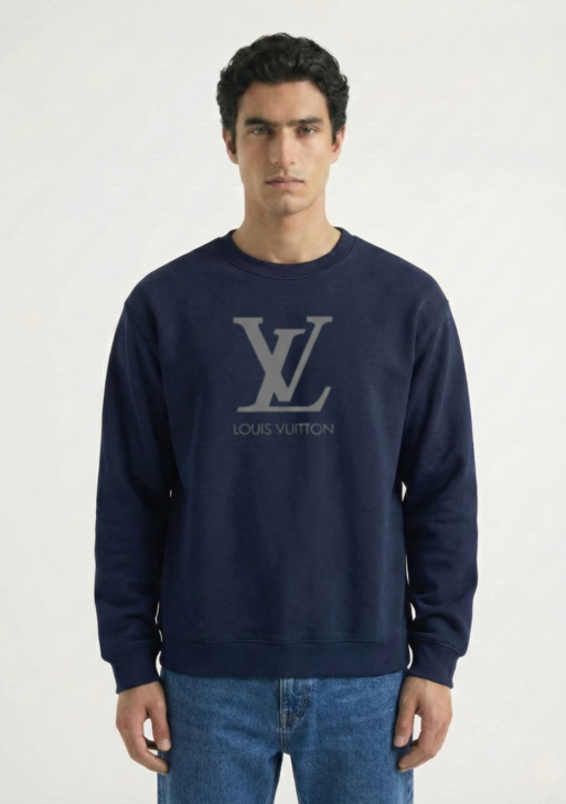 سويت شيرت "Louis Vitton" الفاخر المطبوع بياقة مستديرة