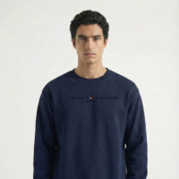 سويت شيرت "Tommy Hilifiger" الفاخر المطبوع بياقة مستديرة - Navy Blue, 7XL