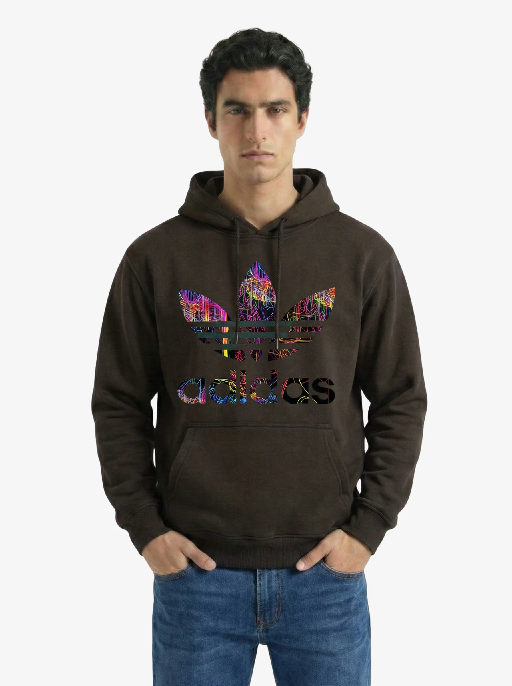 هودي Adidas الفاخر بطبعة ملونة