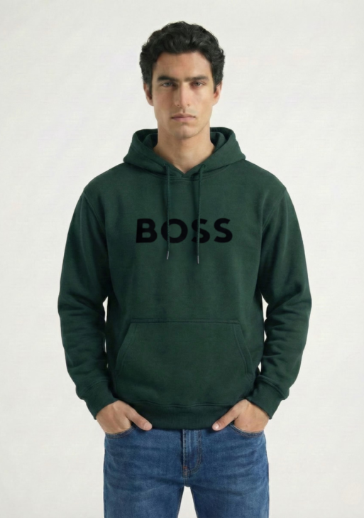 هودي "Boss" الفاخر باللون الأسود المطبوع