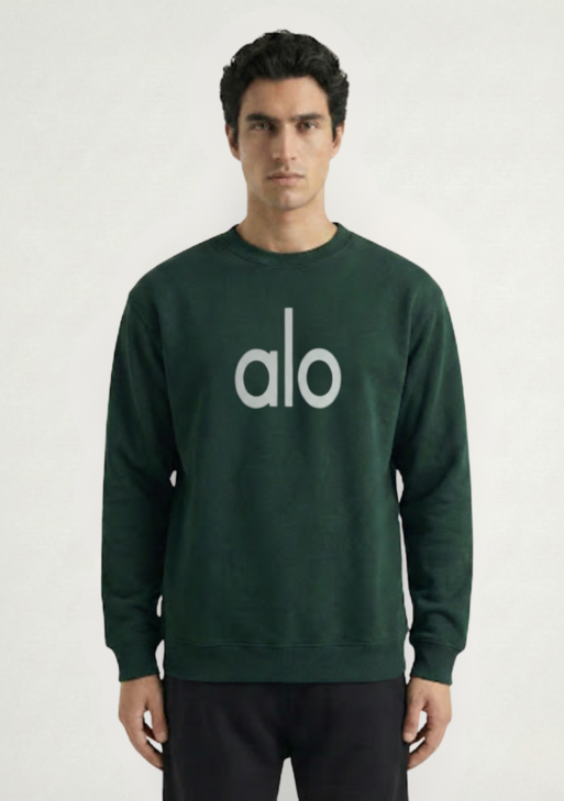 سويت شيرت "ALO" الفاخر المطبوع بياقة مستديرة