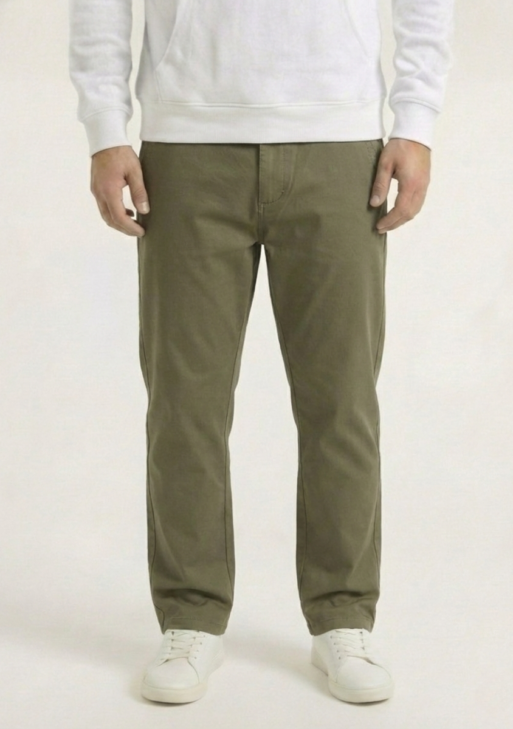 بنطال جينز زيتي بقصّة ضيقة (Slim-Fit)